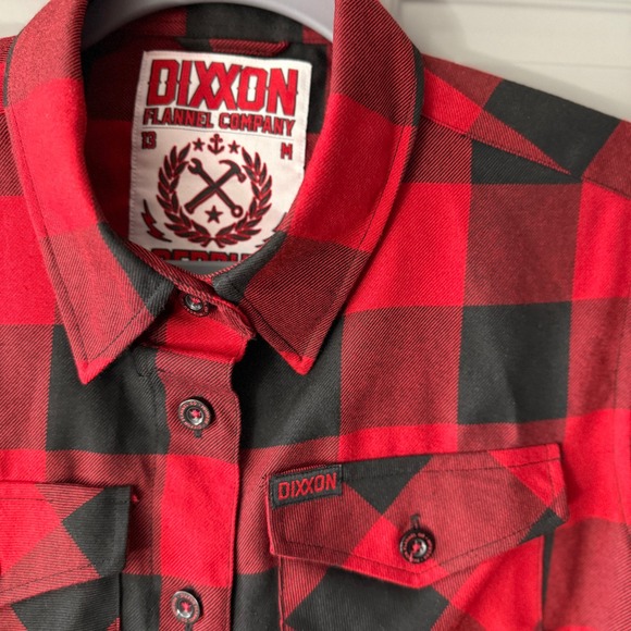 DIXXON Flannel Company Women's OG REDRUM Plaid Button Up Shirt(OG) Red Black, M - Picture 9 of 9